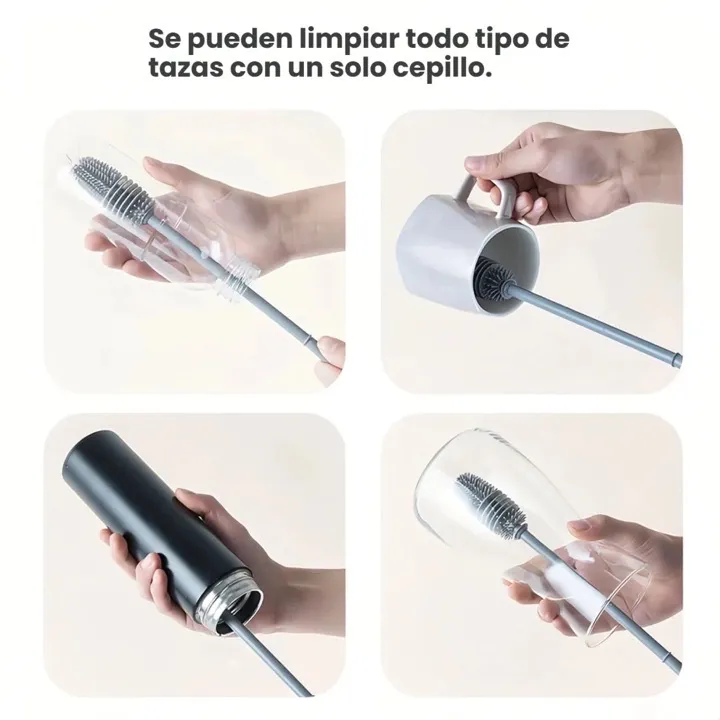Cepillo de Silicona para Vasos con Gancho