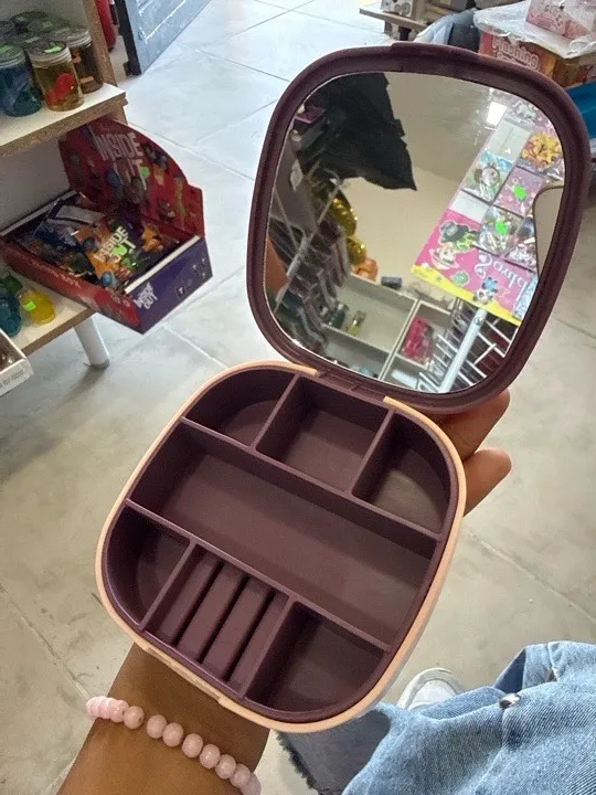 JOYERO CON ESPEJO PARA CARTERA PORTA ACCESORIO
