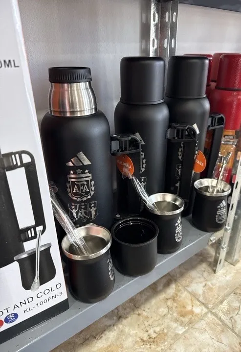 TERMOS 1000ml + mate + bombilla Grabaro AFA