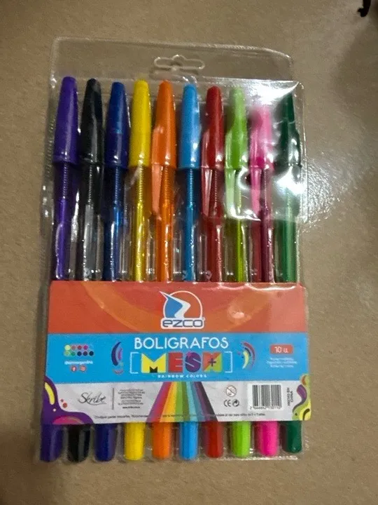 LAPICERAS DE COLORES X10 EZCO BOLÍGRAFOS