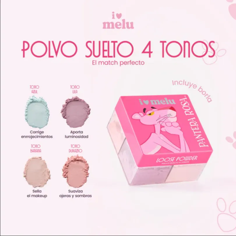 Melu - Polvo Suelto 4 Tonos Pantera Rosa Melu