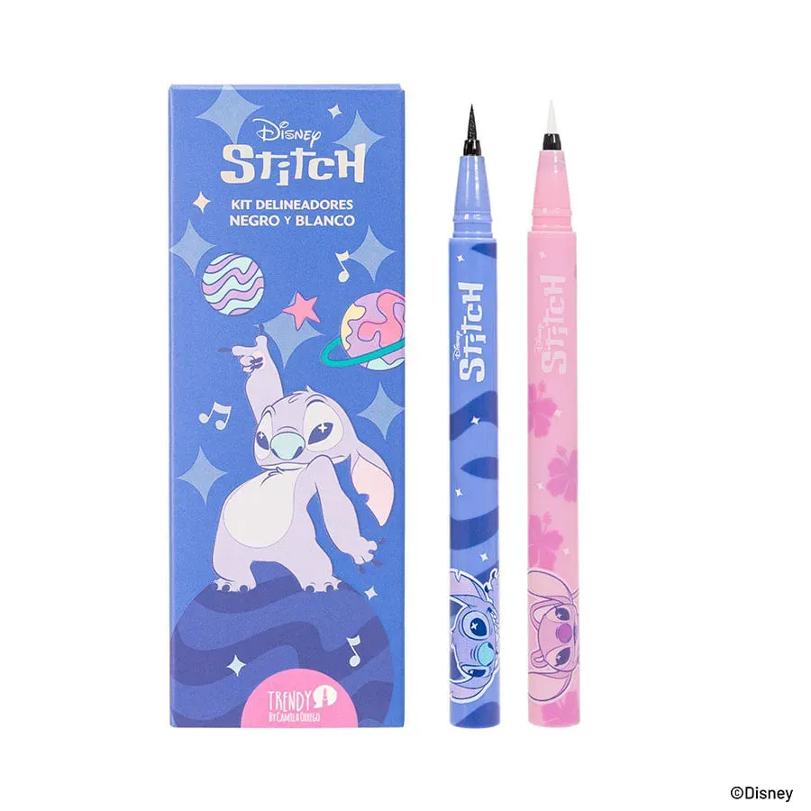 Kit Delineadores Blanco y Negro - Stitch - Trendy