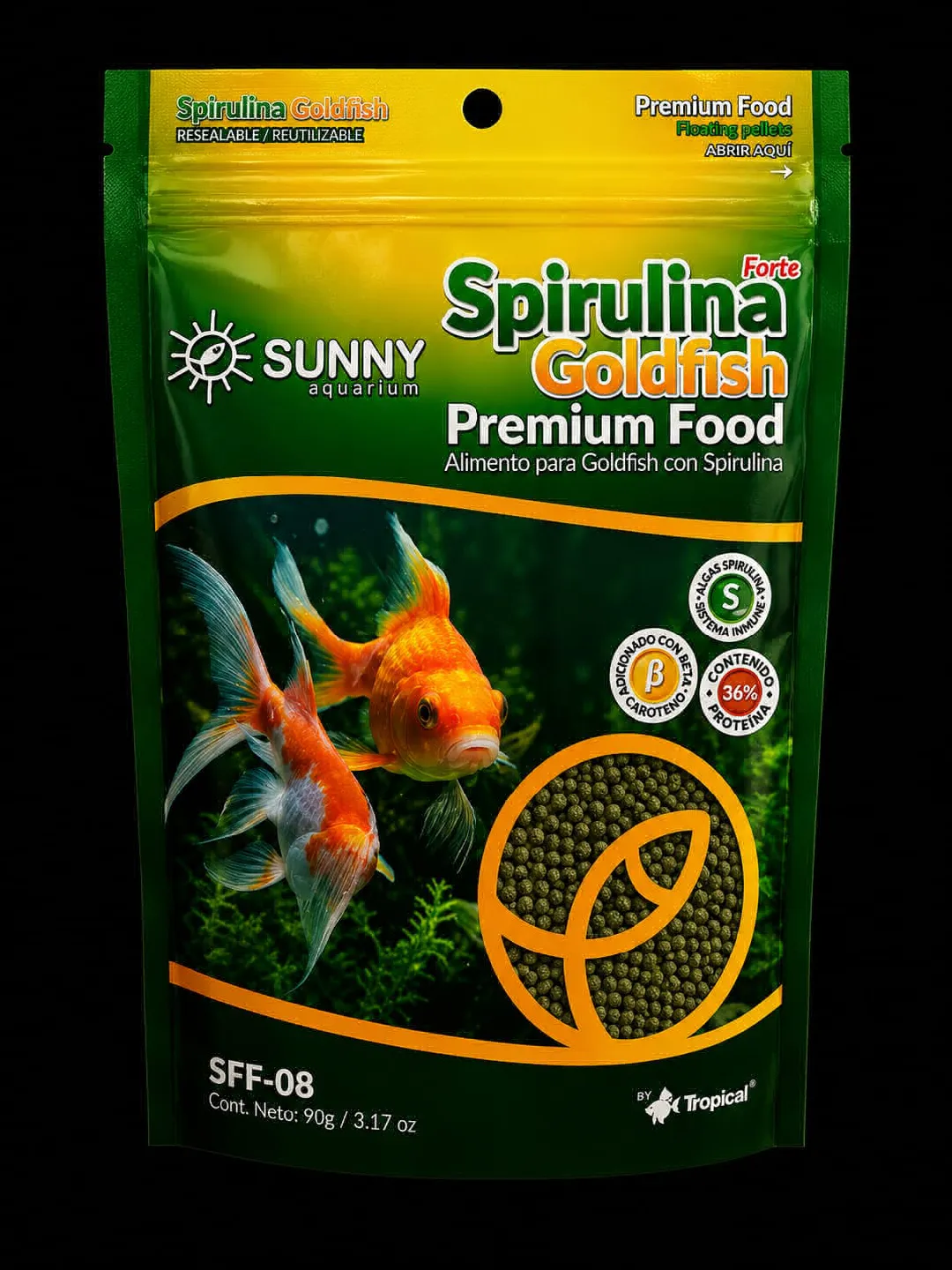 sunny spirulina goldfish premium food