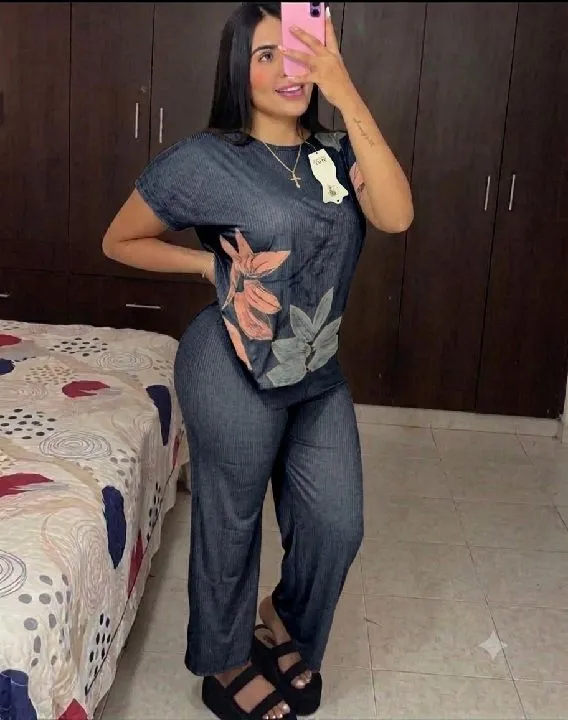 Conjunto de flores azul turqui Talla unica