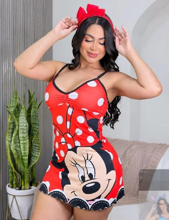 Pijama batola prm mujer Minnie puntos blancos -  talla unica