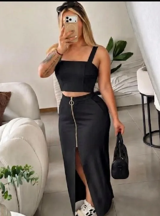 set falda + top negro talla unica