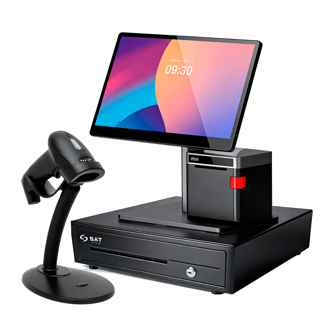 Super combo supermercados terminal POS + lector sencillo + Cajón monedero