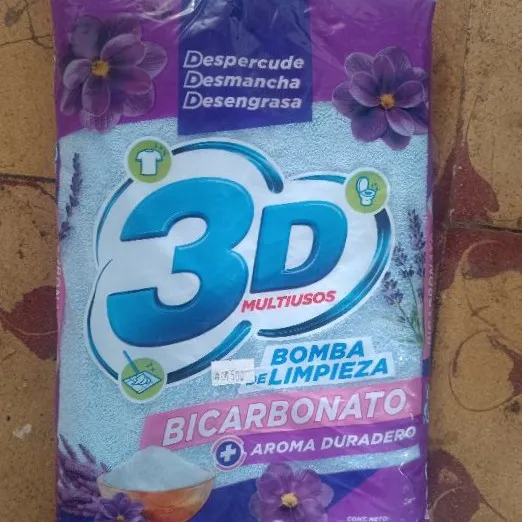 Detergente en polvo 3D multiusos bicarbonato + aroma duradero  (500 gr)