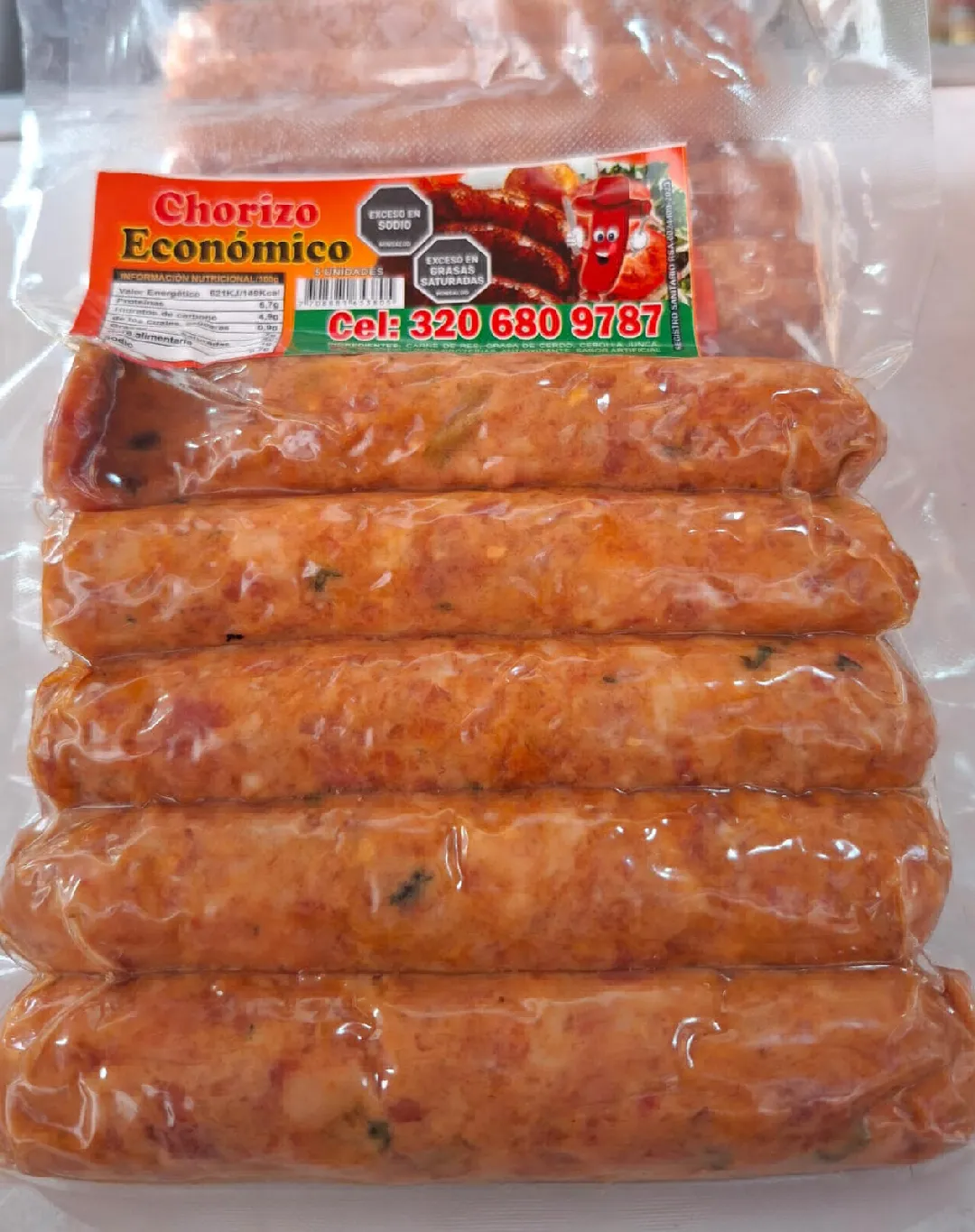 CHORIZO ECONOMICO CORTO  X 5 UNDS