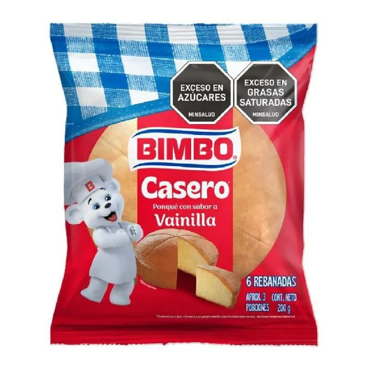 Ponque BIMBO Casero Vainilla (200 gr)