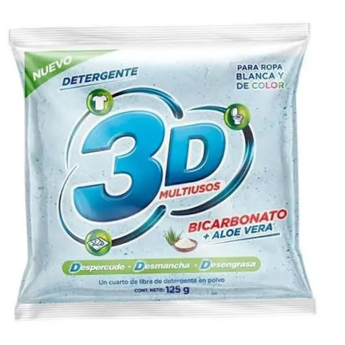 Detergente en Polvo 3D Multiusos 125Gr