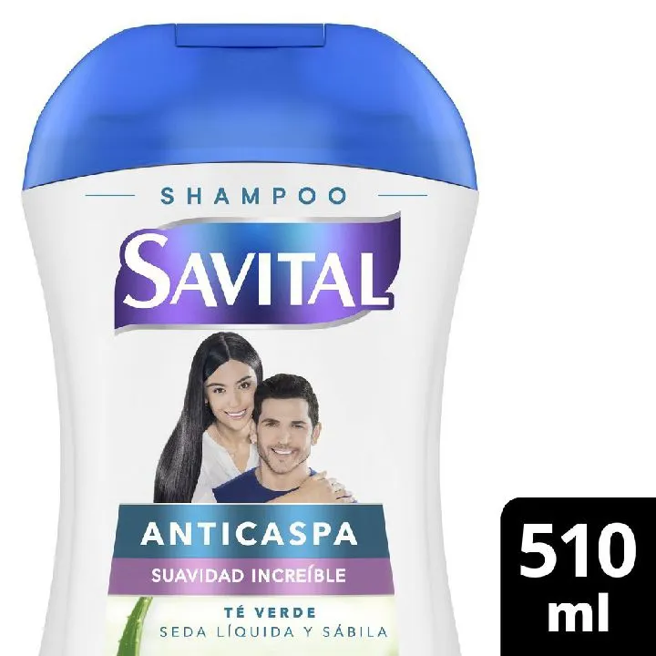 Shampoo SAVITAL anticaspa té verde y seda (510 ml)