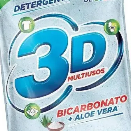 Detergente en Polvo 3D Multiusos Bicarbonato+Aloe Vera 250GR