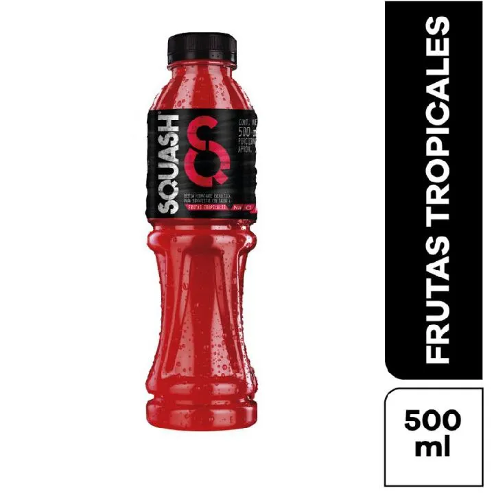 Bebida energizante SQUASH frutas tropicales botella (500 ml)