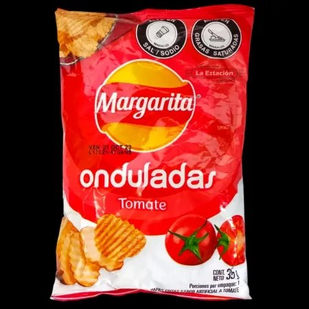 PAPAS MARGARITAS ONDULADAS TOMATE PAQUETE x 35 GRAMOS
