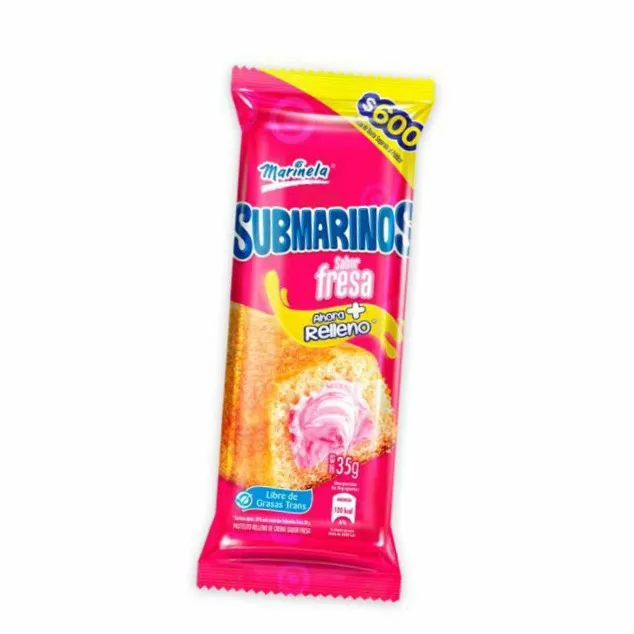 PASTELITO SUBMARINO SABOR A FRESA 35G