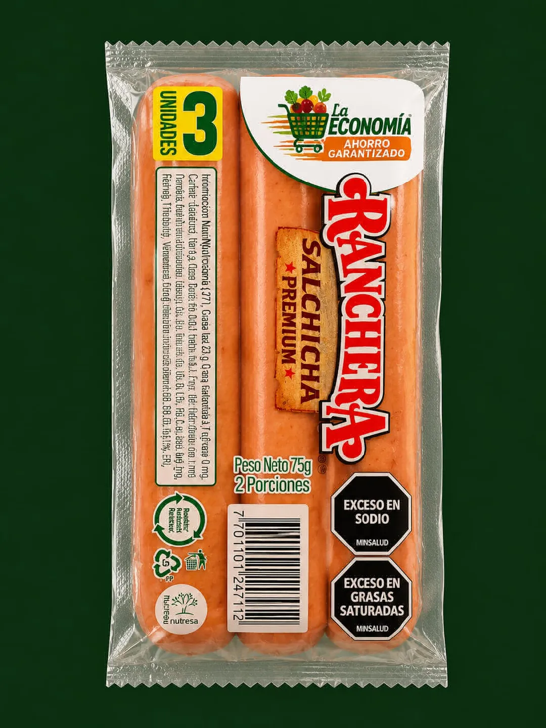 salchicha ranchera x 3 und
