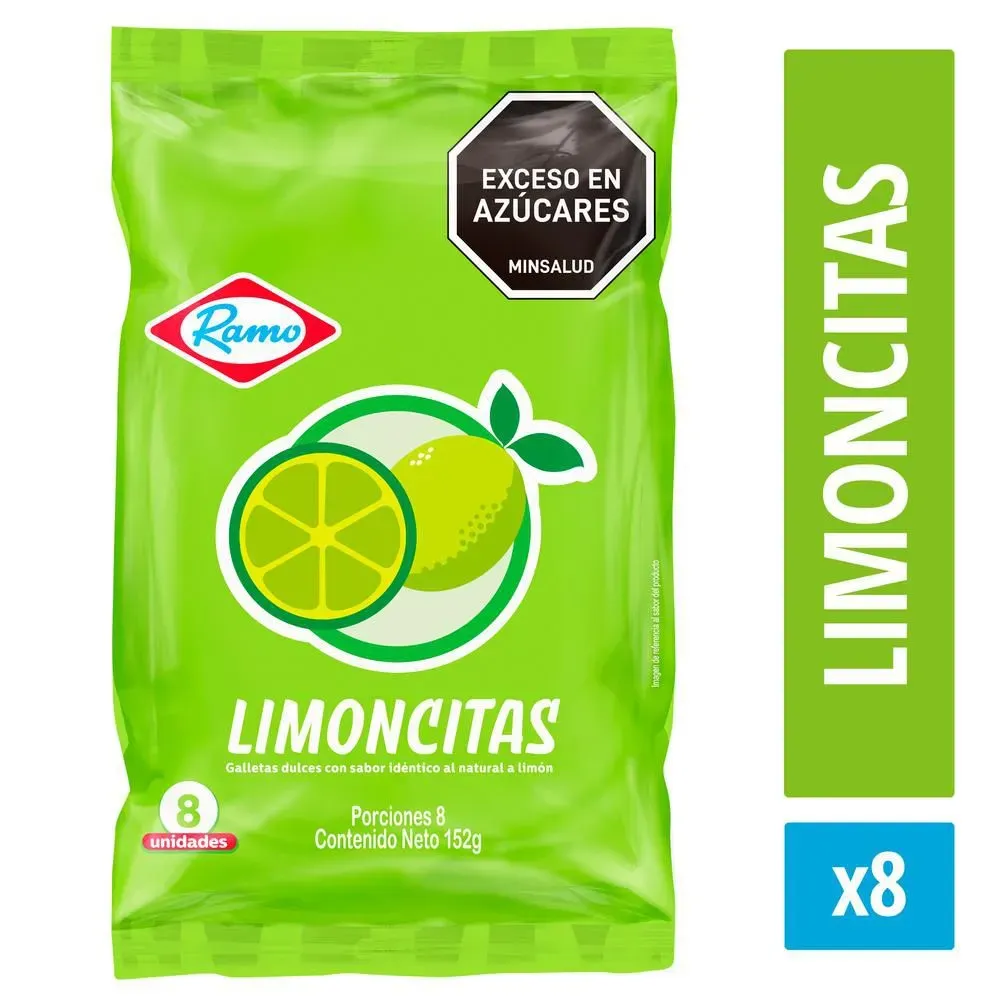 Galletas RAMO dulces limoncitas x8und (152 gr)