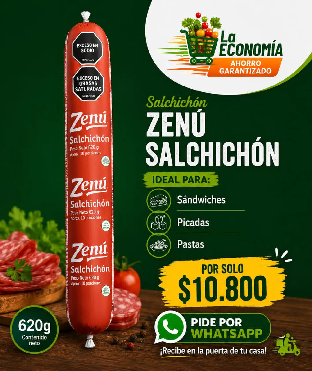 Salchichon tradicional ZENU X 620g