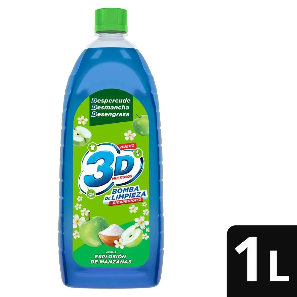 Detergente líquido 3D multiusos explosión de manzanas (1000 ml)