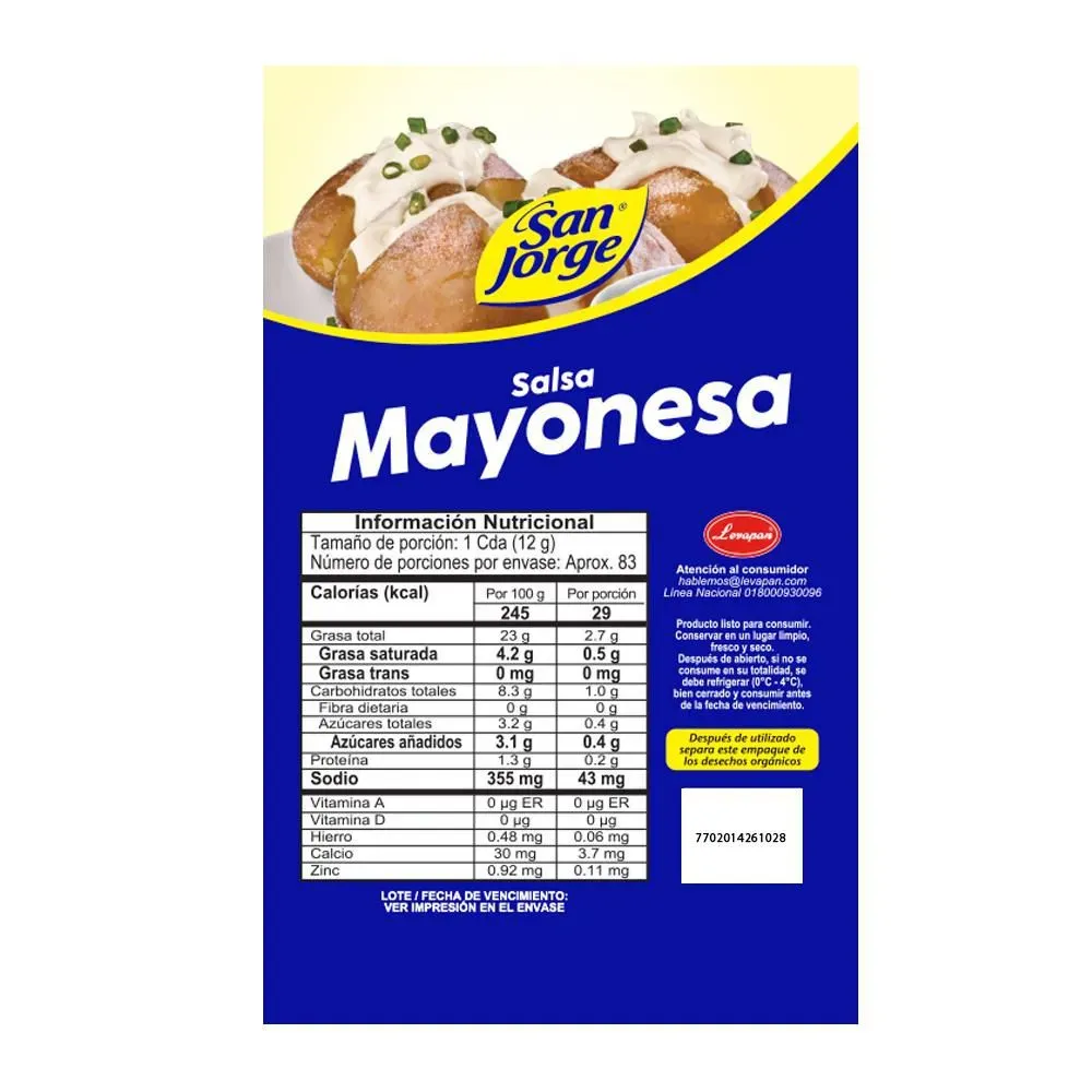 MAYONESA SAN JORGE X 110 GR