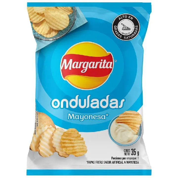 PAPAS MARGARITAS ONDULADAS MAYONES A PAQUETE x 35 GRAMOS