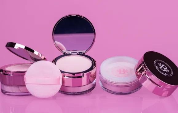 Polvo suelto translucent 2 en 1 grande(pink) BLOOMSHELL