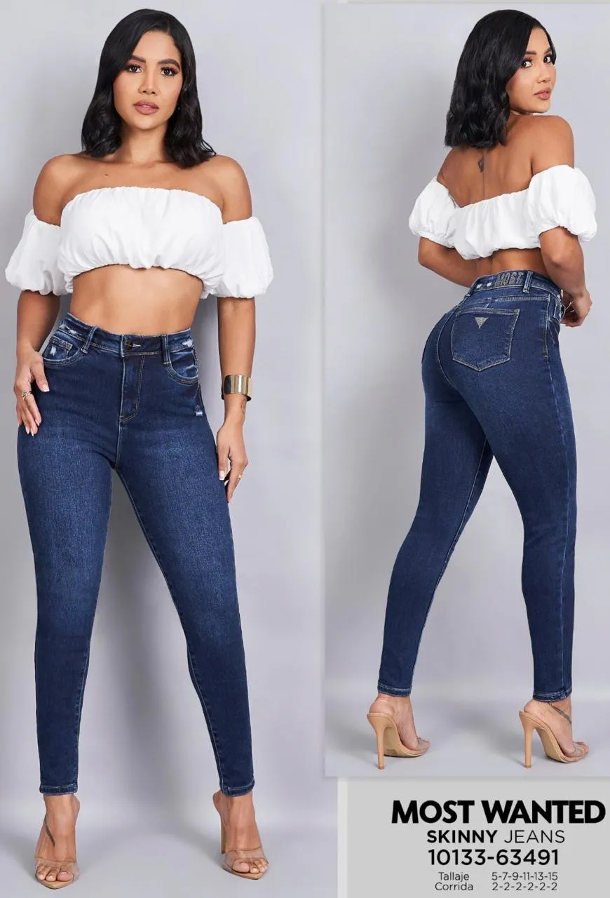 MOST WANTED - REF 63491 SKINNY STRECH SEMI RASGADO Y DETALLE DIVINO BOLSILLO TRASERO CON REALCE DE GLUTEOS 
