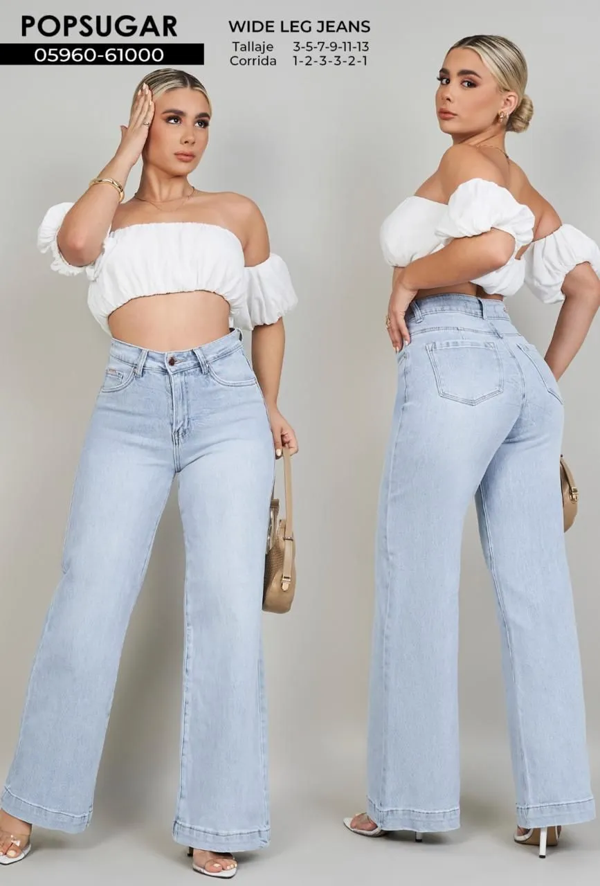 MOST WANTED - REF 61000 WIDE LEG TONO MEDIO CLÁSICO DOBLADILLO ANCHO PINZA EFECTO PUSH UP 