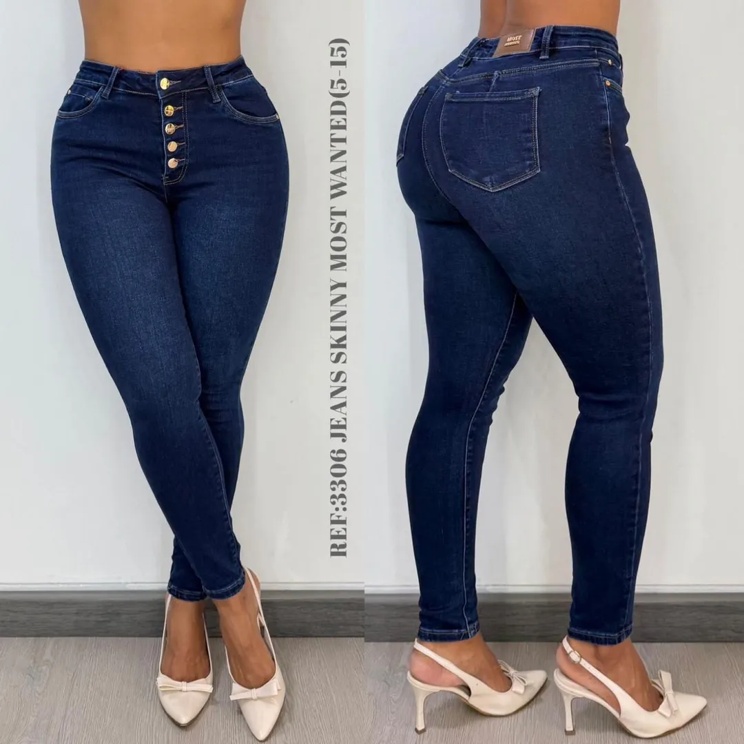 MOST WANTED - REF 63306 SKINNY STRECH AZUL OSCURO BOTONES DELANTEROS PINZA EFECTO LEVANTA GLUTEOS 