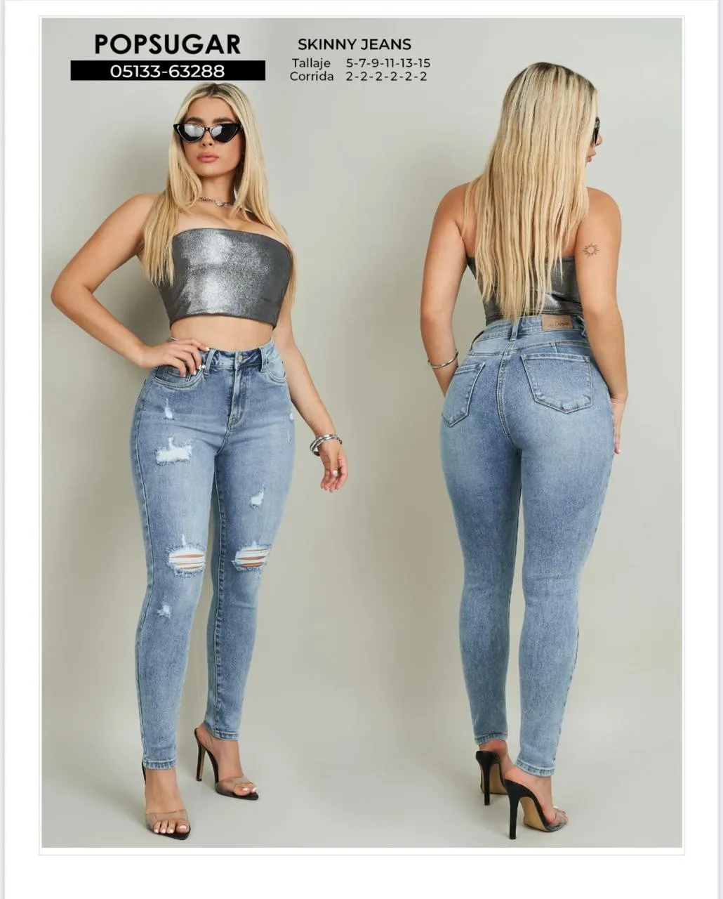 POPSUGAR - REF 63288 SKINNY STRECH DESTROYER CON EFECTO PUSH UP 