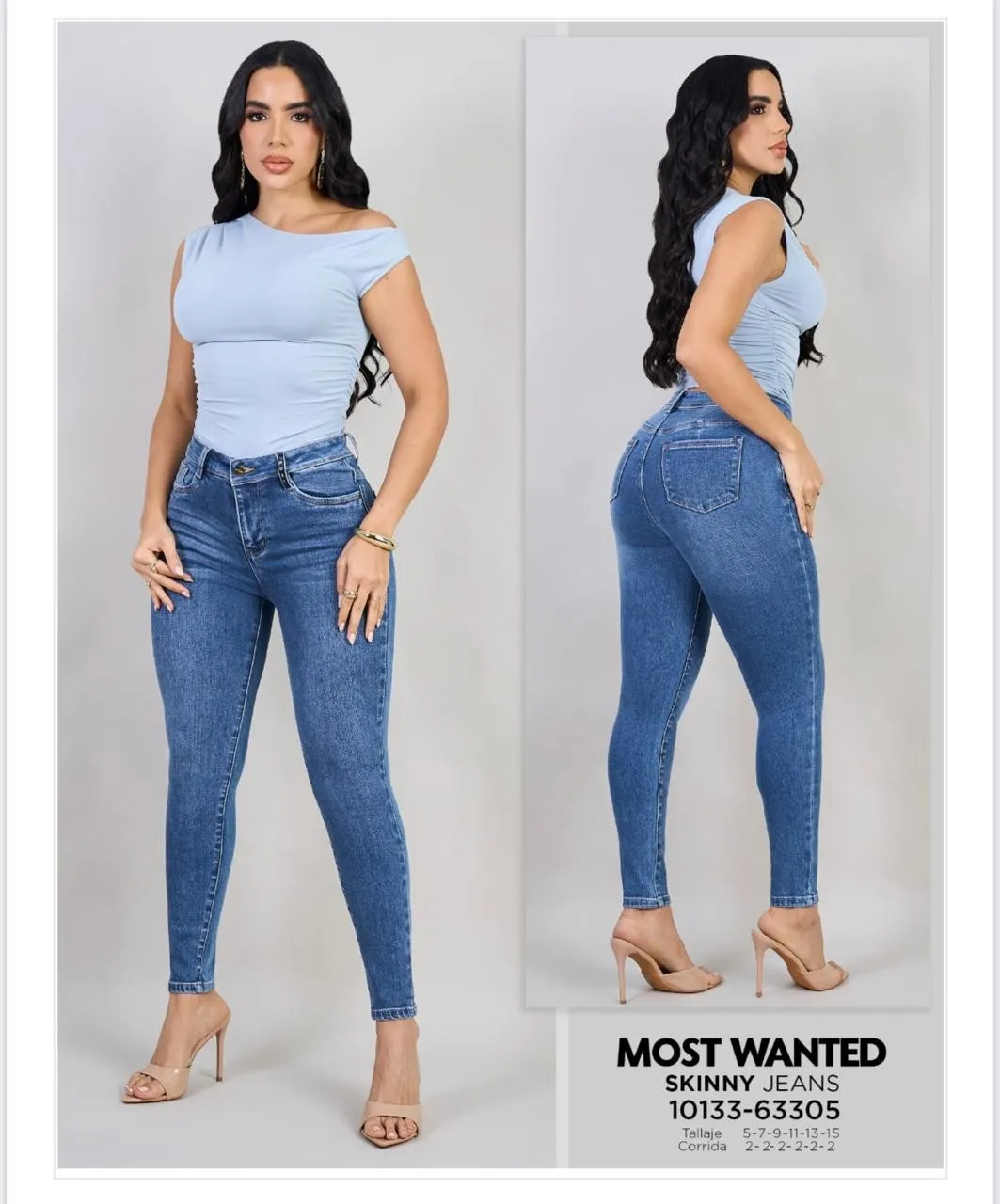 MOST WANTED - REF 63305 SKINNY STRECH CLASICO TONO MEDIO CON REALCE DE GLUTEOS 