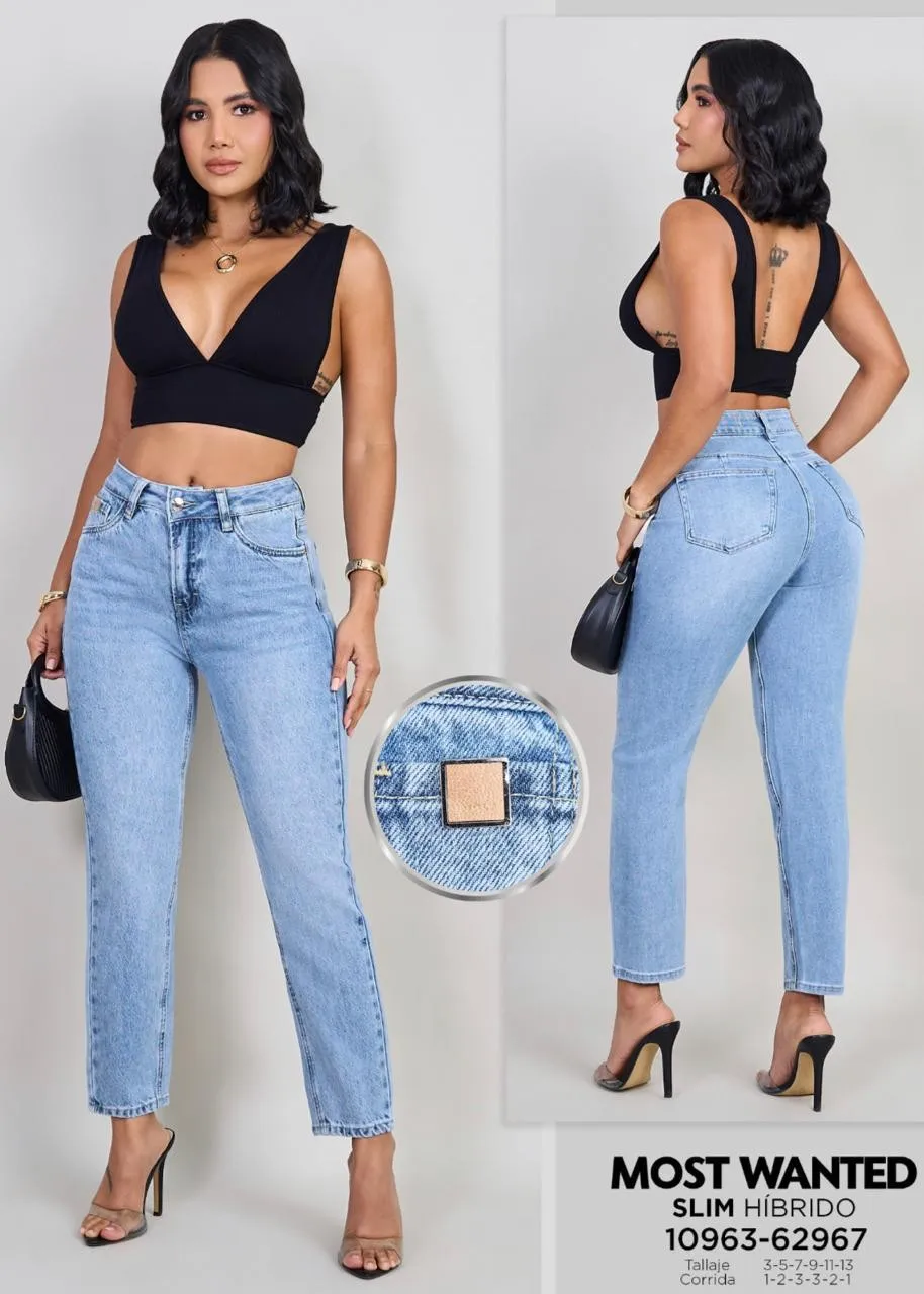 MOST WANTED - REF 62967 SLIM HIBRIDO CLASICO TONO MEDIO CON REALCE DE GLUTEOS 