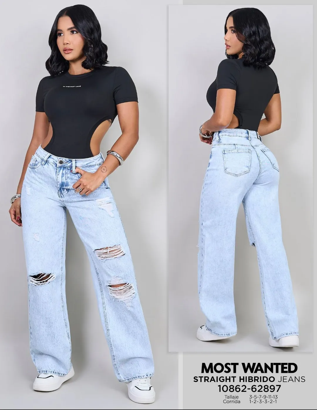 MOST WANTED - REF 62897 BOTA RECTA SEMI DESTROYER CON EFECTO PUSH UP 