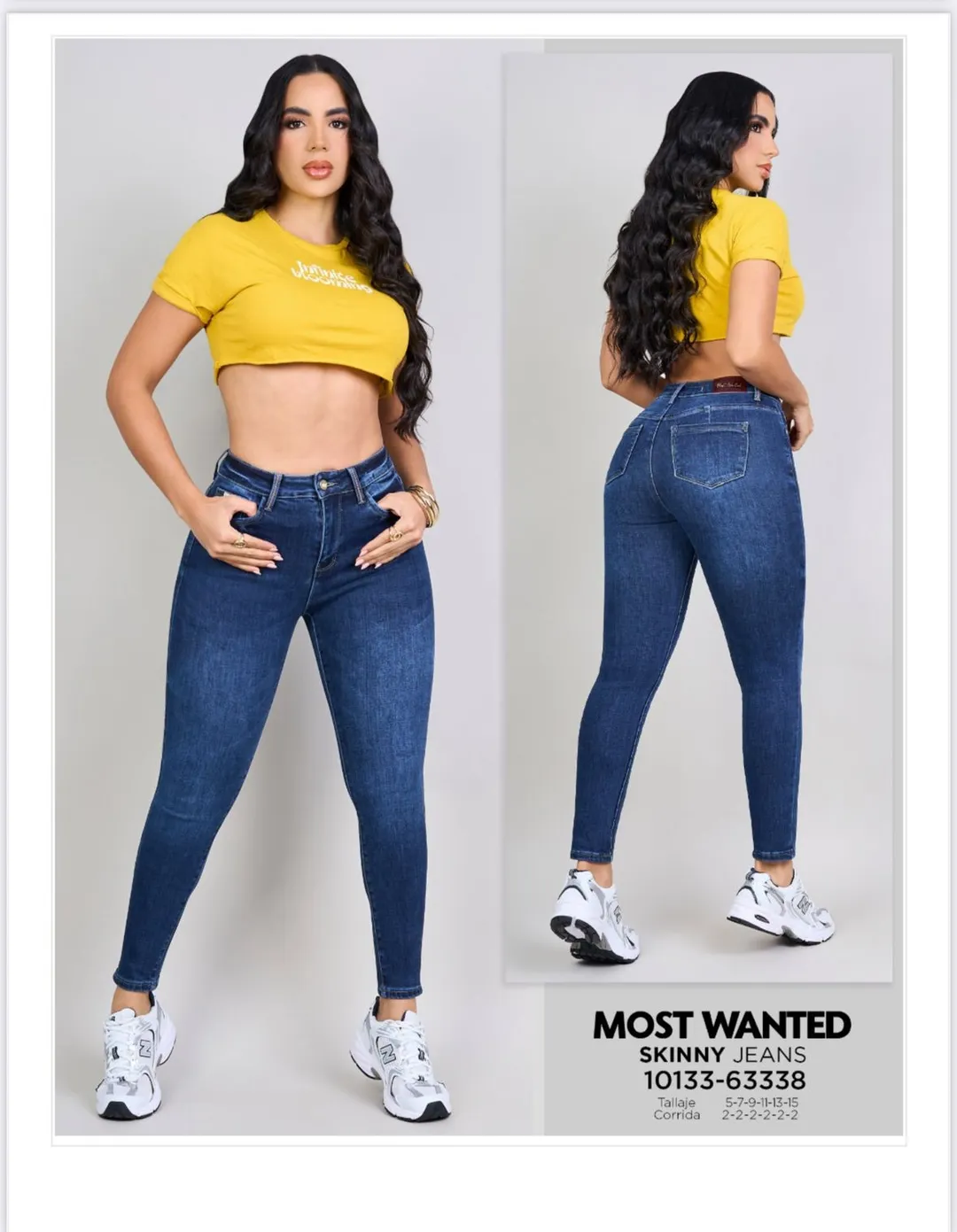 MOST WANTED - REF 63338 SKINNY ELASTICO BORDADOS EN LAS PRESILLAS CON EFECTO PUSH UP Y HERRAJES DORADOS 