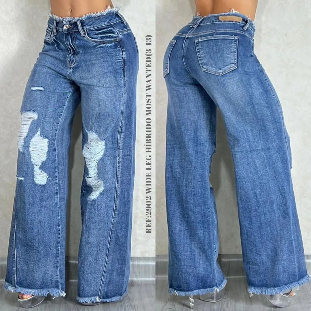 MOST WANTED - REF 62902 WIDE LEG HIBRIDO DESMECHADO EN LA CINTURA CON EFECTO PUSH UP 