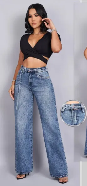 MOST WANTED - REF 63553 JEAN STRAIGHT WIDE MOST WANTED CON CINTURILLA Y REALCE DE GLUTEOS 