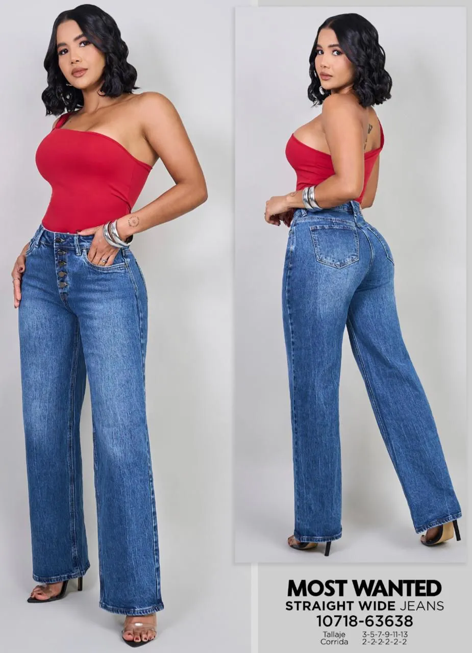 REF 63638 BOTA RECTA WIDE HIBRIDO BOTONES DELANTEROS CONEFECTO PUSH UP 