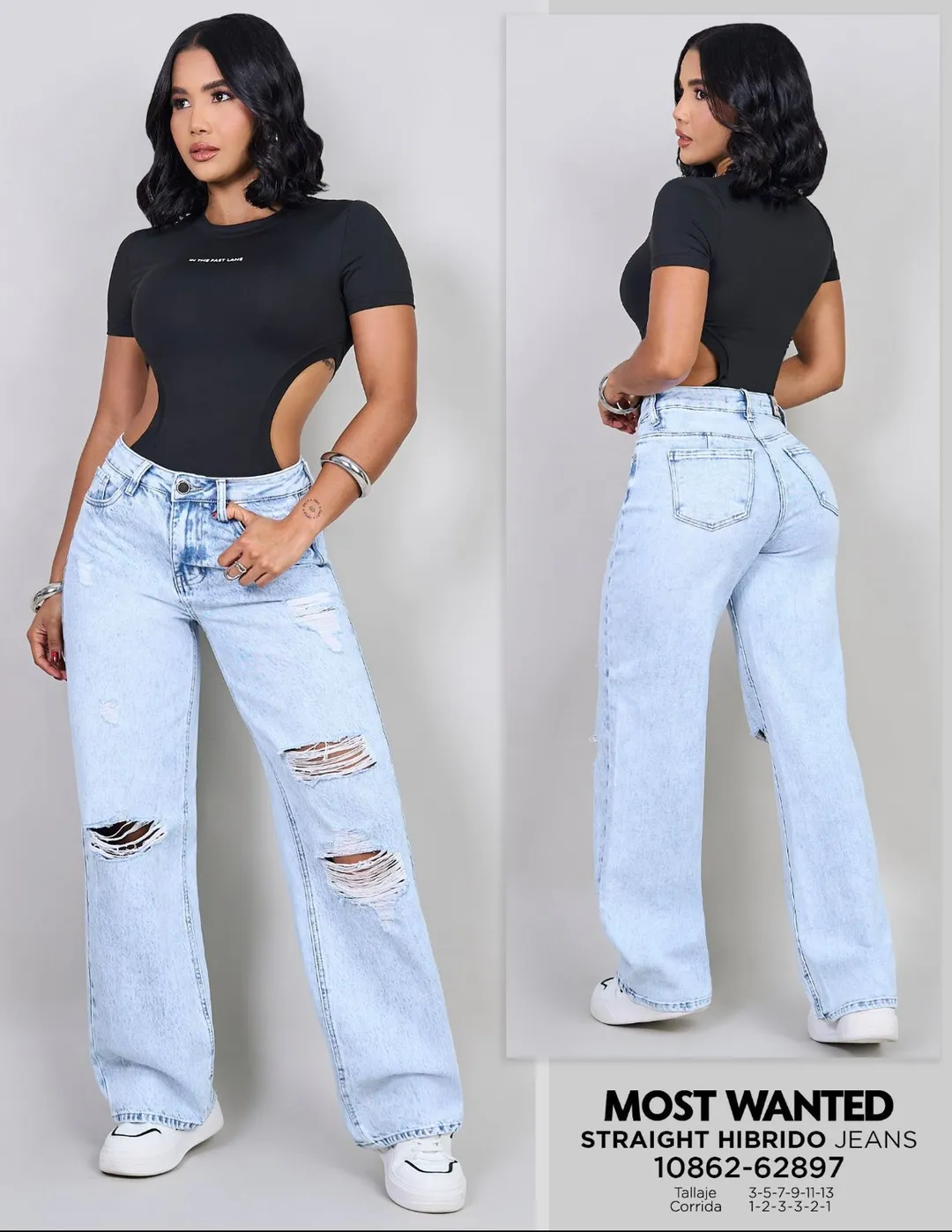 REF 62897 BOTA RECTA SEMI DESTROYER CON EFECTO PUSH UP 