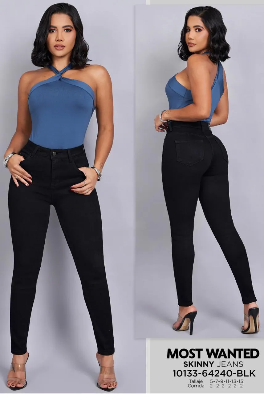 MOST WANTED - REF 64240 SKINNY CLASICO CON REALCE DE GLUTEOS TONO NEGRO 