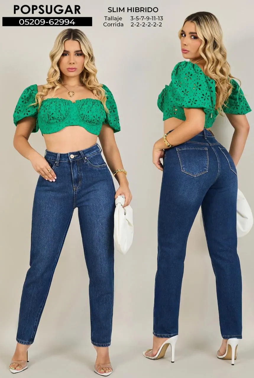 REF  62994 SLIM HIBRIDO TONO AZUL OSCURO CLASICO CON EFECTO PUSH UP 