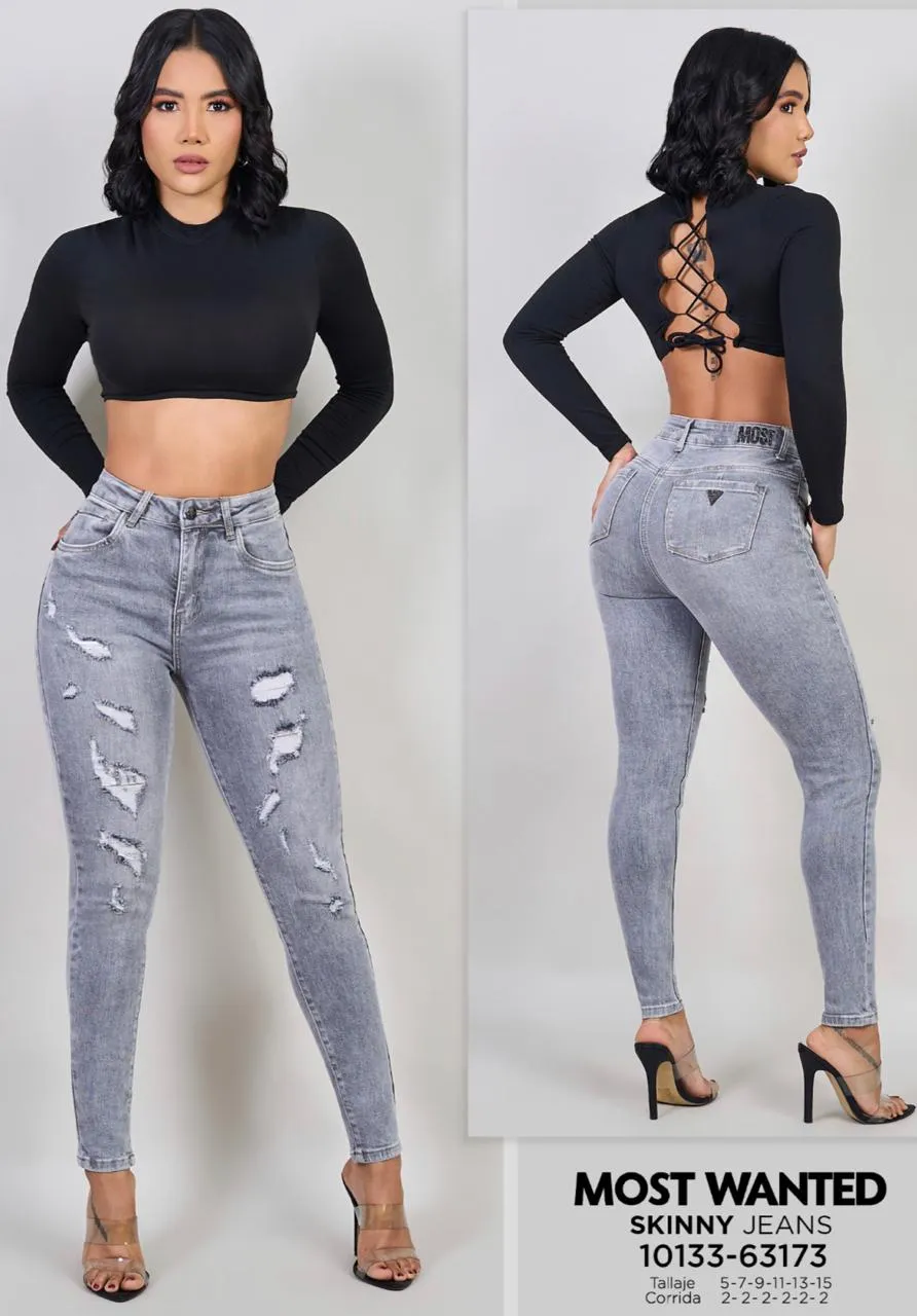 MOST WANTED - REF 63173 SKINNY STRECH GRIS DESTROYER CON REALCE DE GLUTEOS  - 9