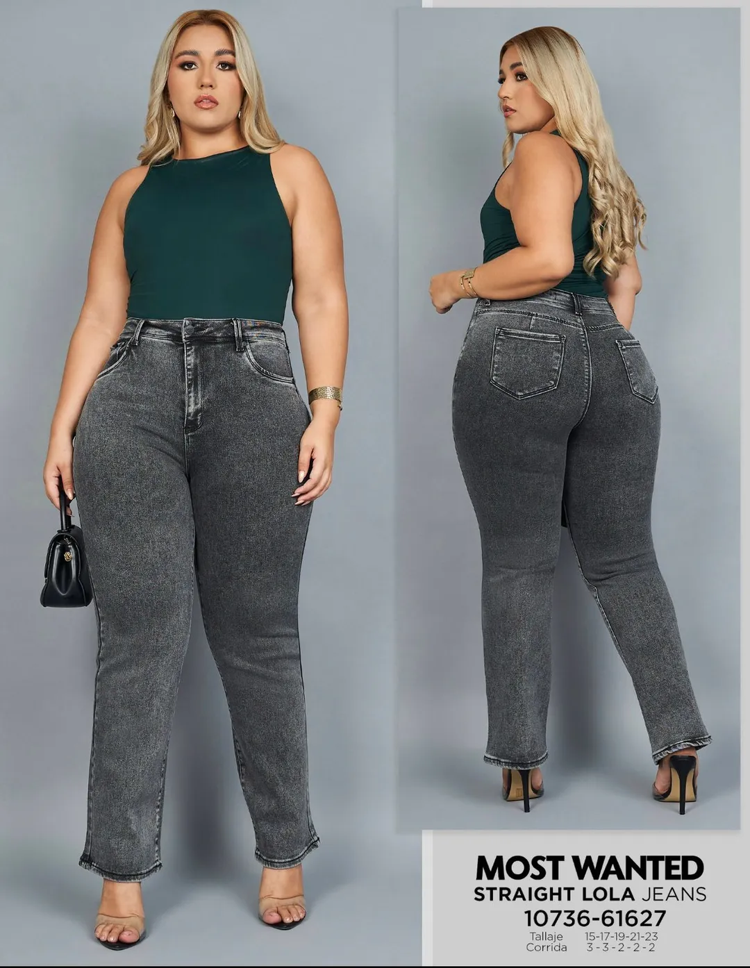 REF 61627 STRAIGHT TONO GRIS CLASICO REALCE DE GLUTEOS 