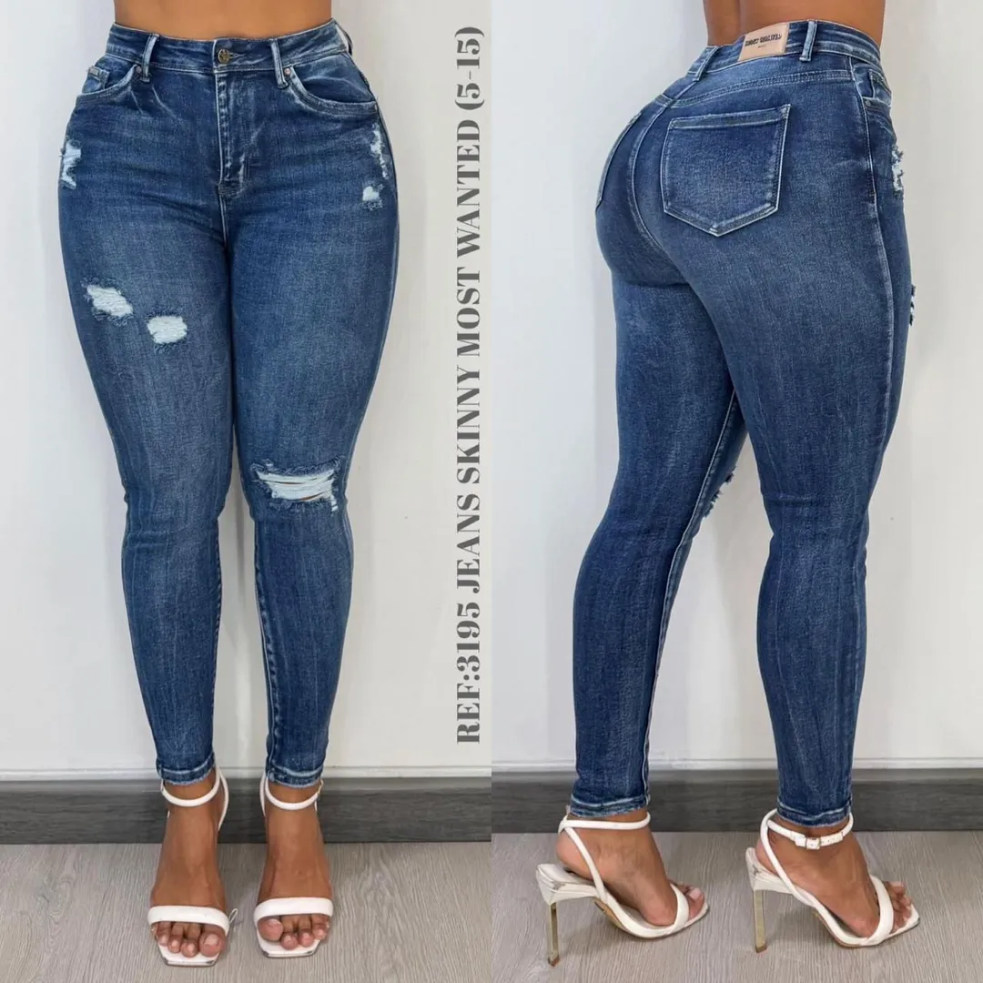 MOST WANTED - REF 63195 SKINNY SEMI DESTOYER DESGASTES EN COSTURAS CON EFECTO PUSH UP  - 13