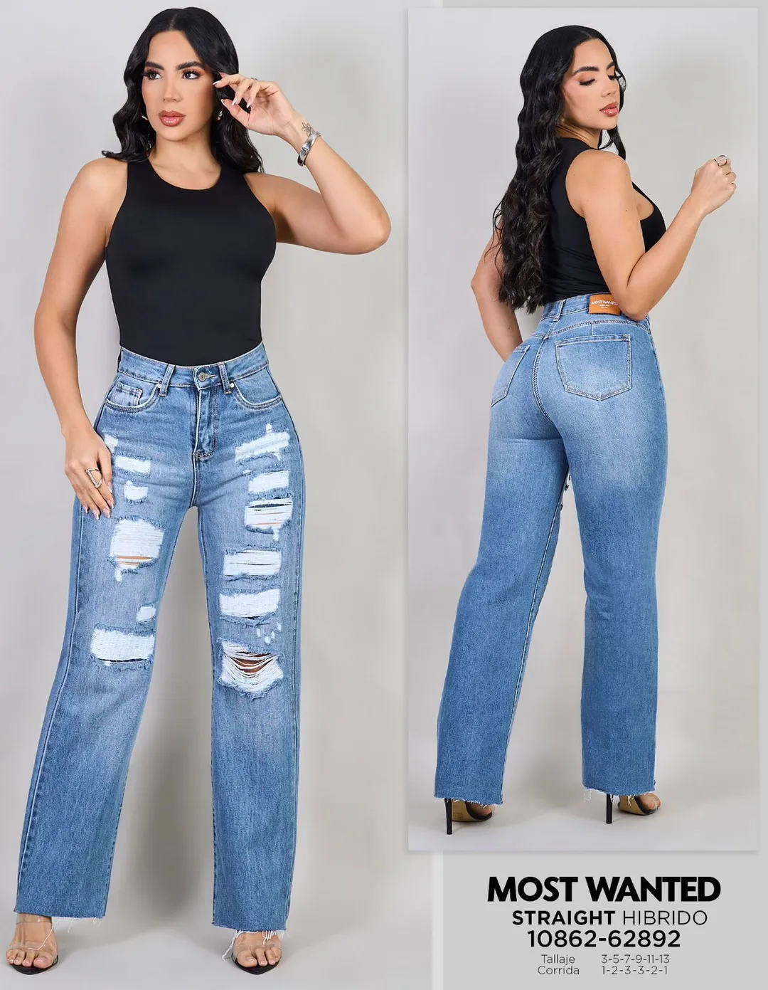 REF 62892 BOTA RECTA HIBRIDO SEMI DESTOYER CON EFECTO PUSH UP 