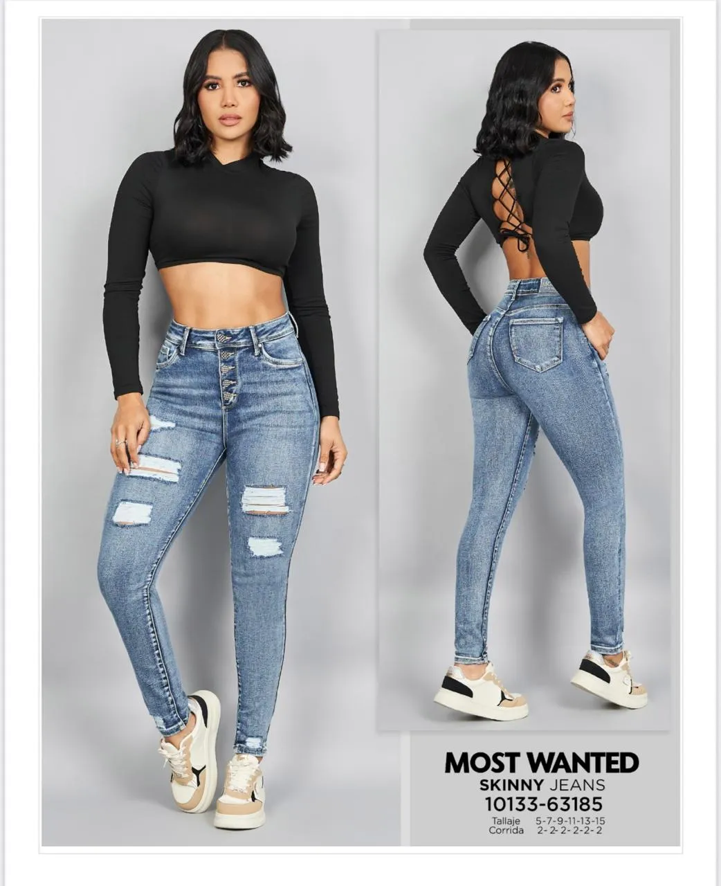 MOST WANTED - REF 63185 SKINNY STRECH BOTONES DELANTEROS SEMI DETROYER  - 9