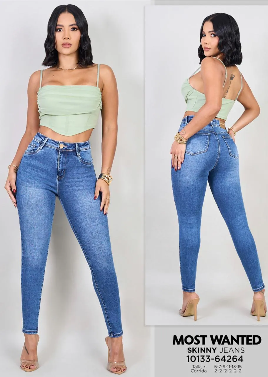 MOST WANTED - REF 64264  SKINNY CLASICO HERRAJES DORADOS LEVANTA GLUTEOS  - 15