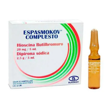 Hioscina + Diporona 20mg espasmokov compuesta x 1 ampolla