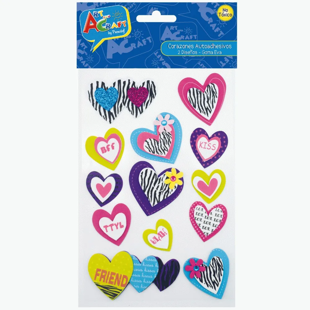 Jamila - Z Goma Eva Figuras Corazones Autoadhesivos