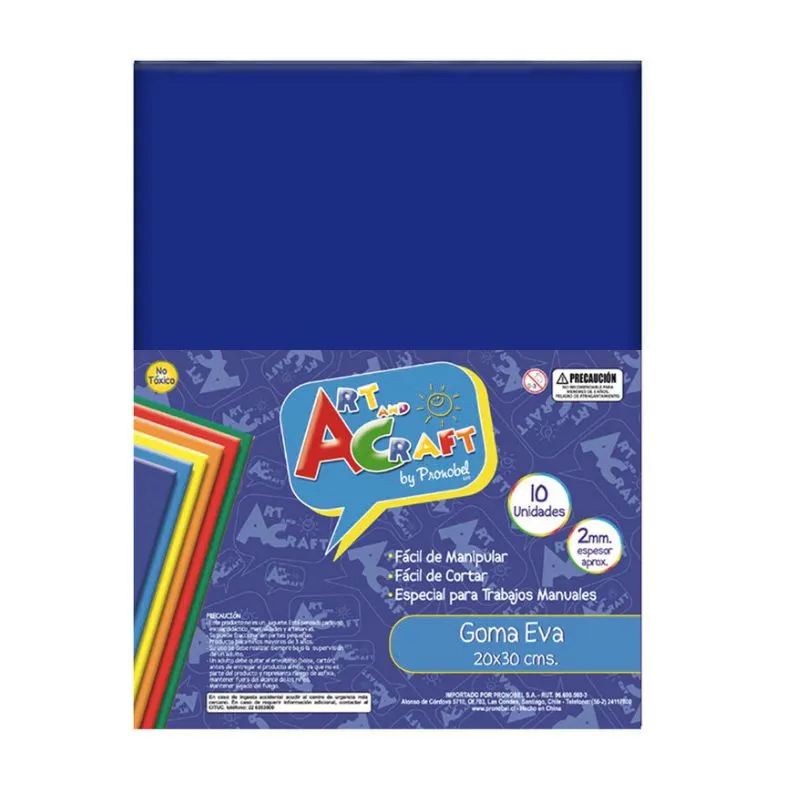 Goma Eva Hoja Lisa Azul